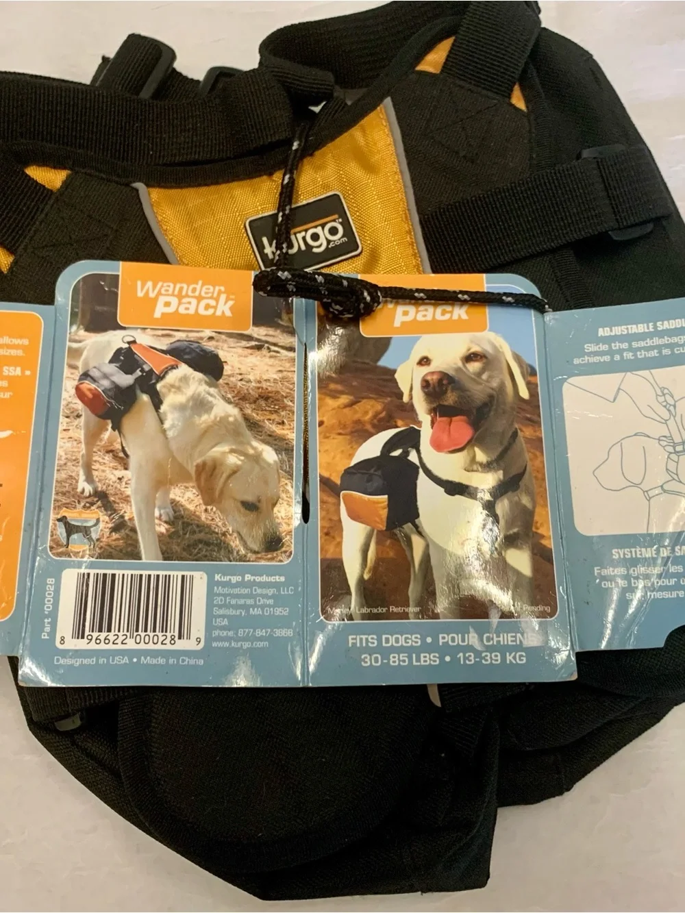 NEW Kurgo Baxter Dog Hiking Walking Harness Trail Backpack *Fits: 30 - 85 LBS